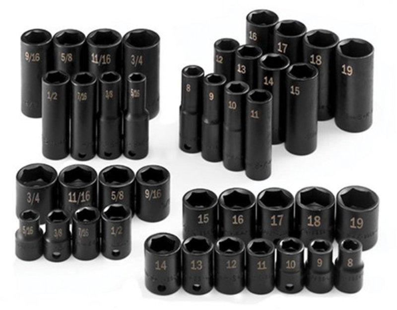Sk hand tools 40pc 3/8" drive 6 point fractional and metric impact socket set