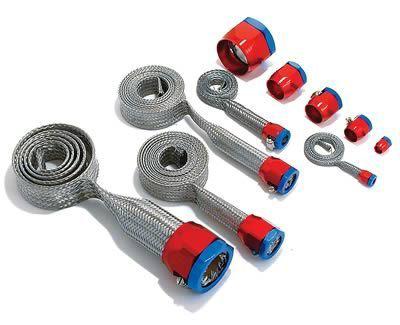 Spectre 7490 hose sleeving magnabraid ii stainless steel red/blue clamps kit