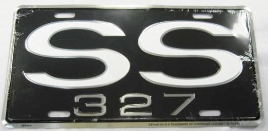 Ss 327  embossed license plate chevy chevrolet camaro chevelle impala biscayne