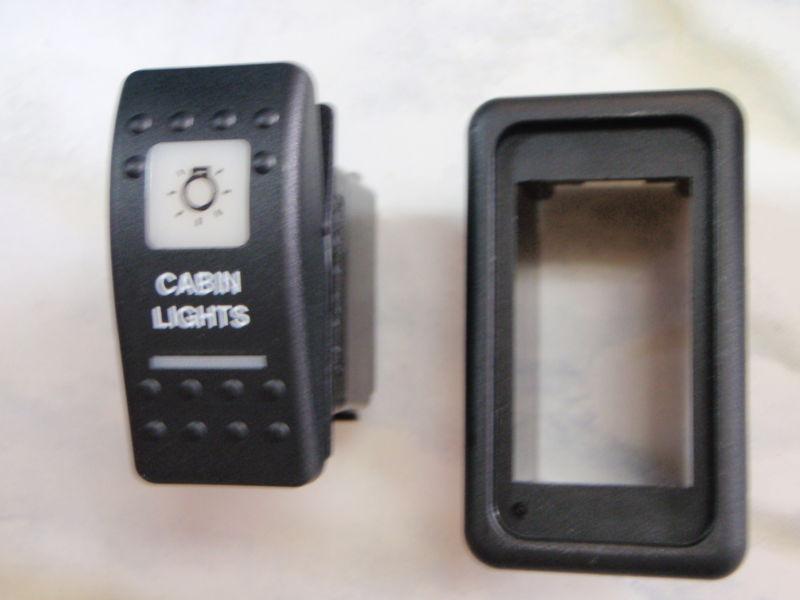 Cabin lights switch with vms panel v1d1 black carling contura ii 2 white lighted
