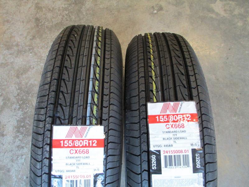 2 new 155/80r12 inch nankang cx668 tires 1558012 155 80 12 r12 