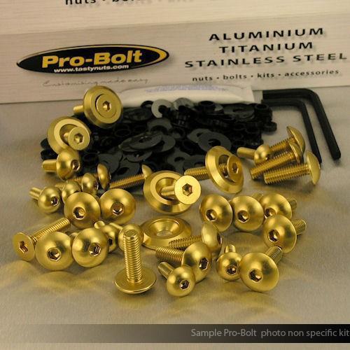 Pro bolt fairing aluminum bolt kit - gold  fya400-g