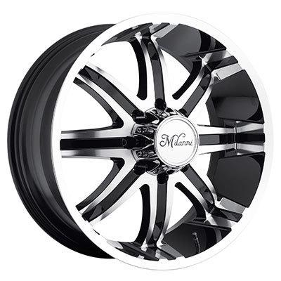 22" milanni kool whip 8/ 8x6.5 ram 1500 hummer black wheels rims
