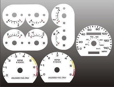 1990-1993 ford mustang 140 mph instrument cluster white face gauges 90-93