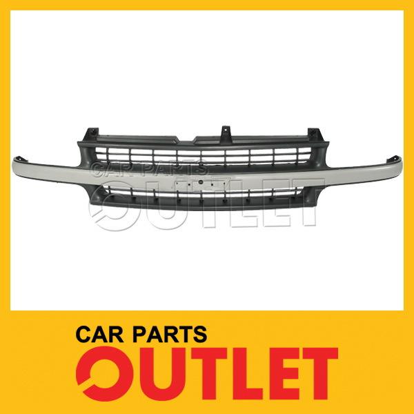 00-02 chevy tahoe front grille blk/gray bar base/ls/lt