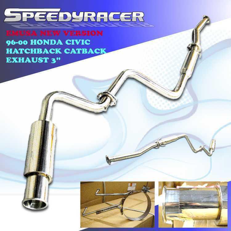 Cx dx hatchback catback exhaust honda civic 96 97 98 99 00 3" emusa new design 