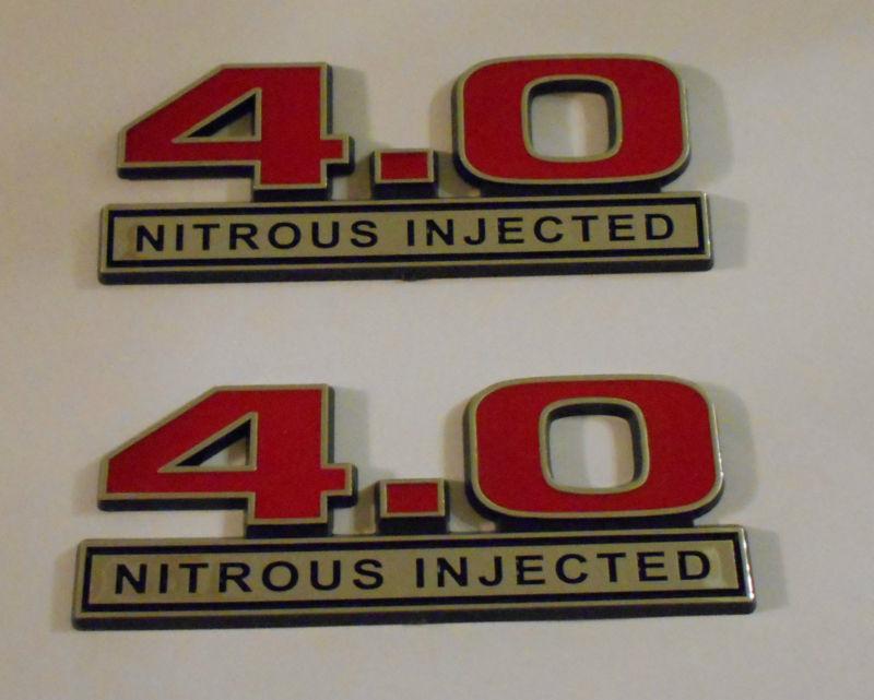 4.0 nitrous injected emblems new red  pair emblem