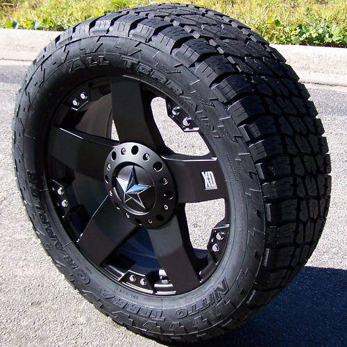 20" black xd rockstar wheels & nitto terra grappler tires jeep wrangler jk 5 lug