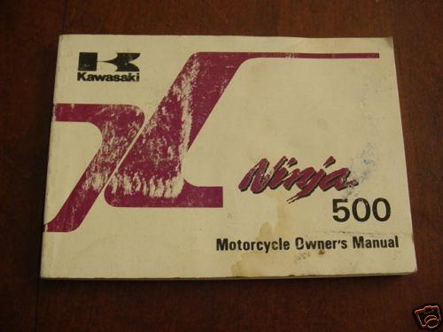 Kawasaki motorcycle ninja 500 1993 owner manual
