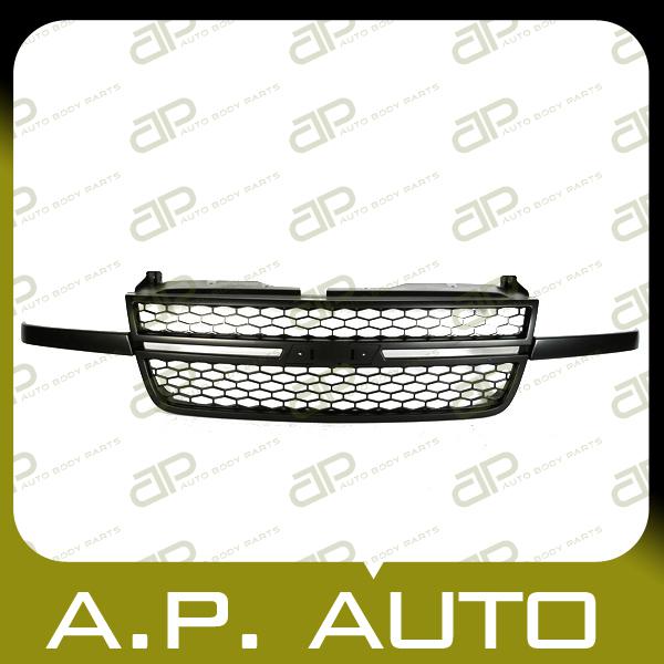 New grille grill assembly 06-07 chevy silverado ss mat black w/ honeycomb