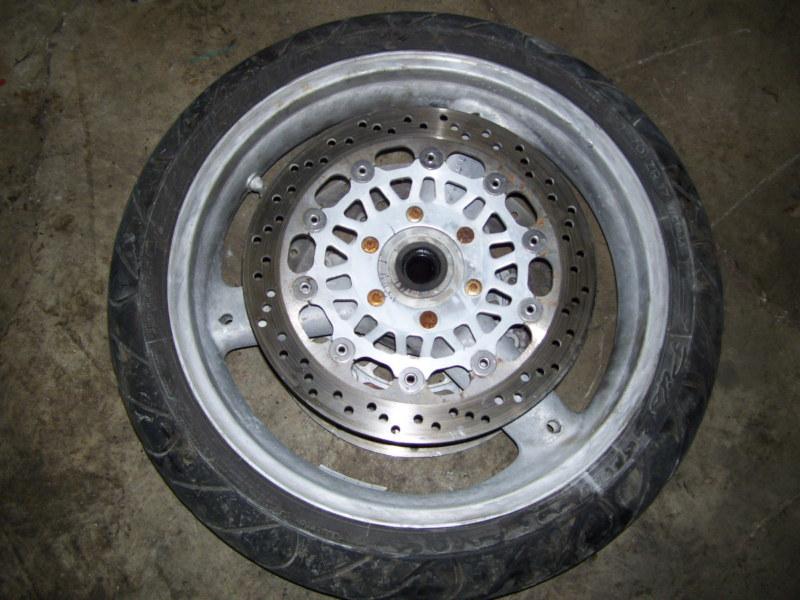 00 triumph sprint 955i st front wheel rim disc brake rotors & used tire