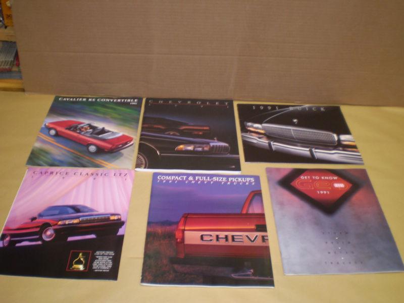 1991 vintage sales brochures lot 6 chevy cars & trucks + geo & buick 