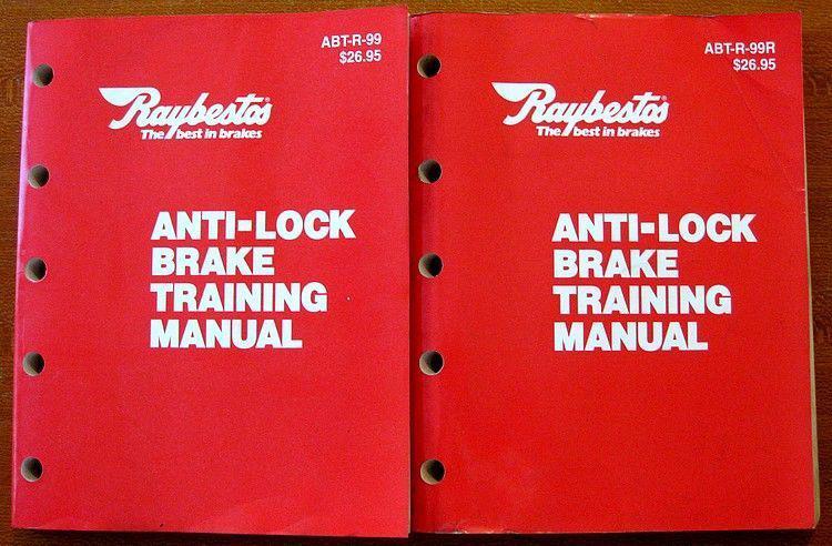 2 raybestos anti-lock brake training manuals abt-r-99 & abt-r-99r 1999 mitchell 