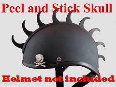 2 motorcycle helmet metal skulls peel & stick 3m helmets harley davidison skull