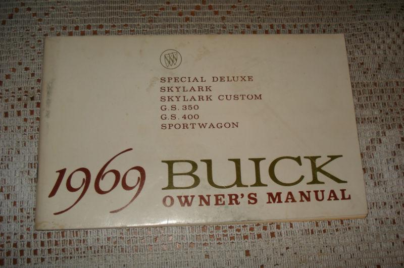 1969 buick owners manual original skylark gs rare sport