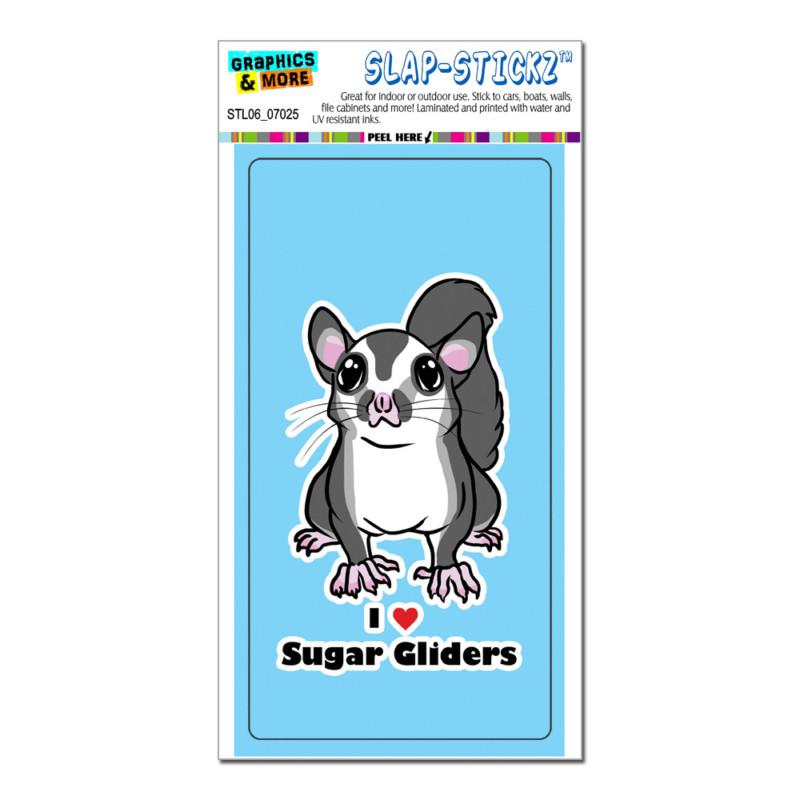 Sugar glider i love heart pet animal cute on blue - slap-stickz™ bumper sticker