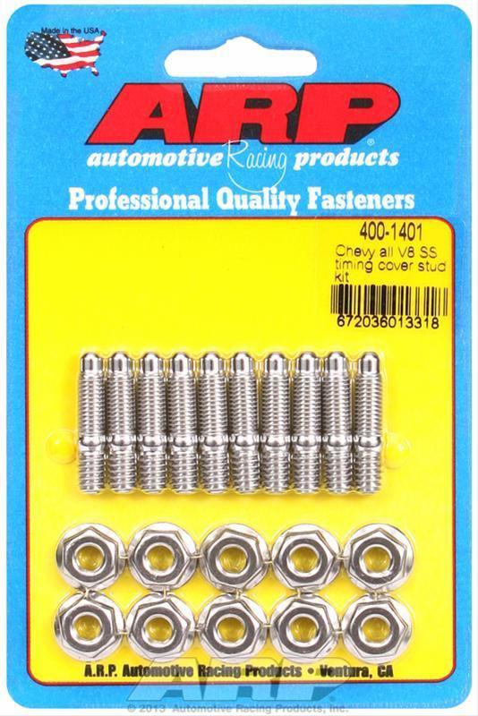 Arp timing cover studs stainless polished chevy big small block kit 400-1401