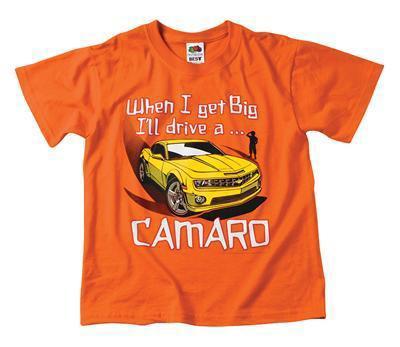Rwm t-shirt cotton orange when i get big i'll drive a camaro logo childs 2t ea