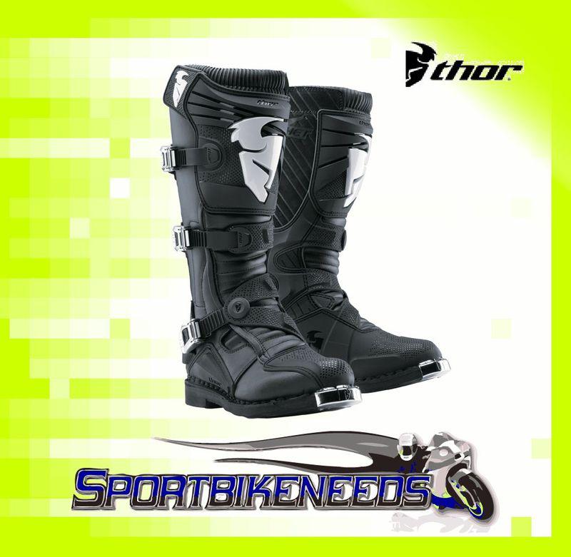 Thor 2012 ratchet boot black white motocross size 7