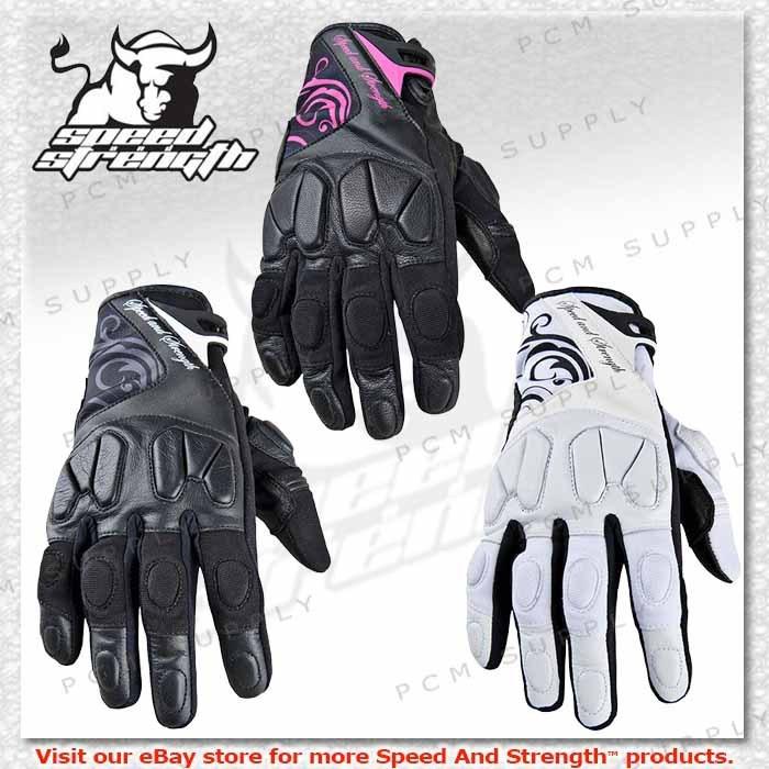 Speed & strength cat outa hell women leather/textile street motorcycle glove