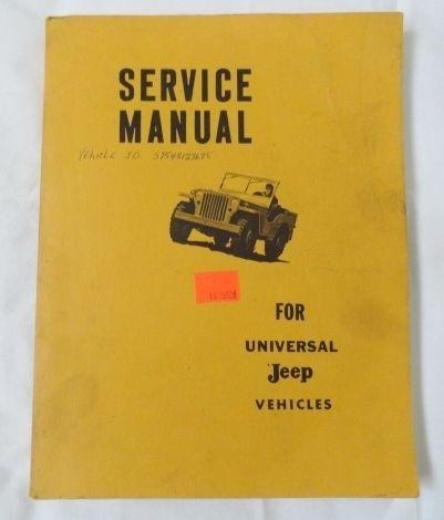 1965 service manual for universal jeep vehicles good used condition