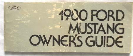 1980 ford mustang   owners manual original