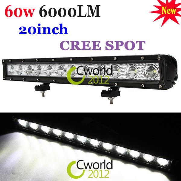20" 60w spot beam cree led work light offroad lamp car truck boat 4wd 4x4 utv