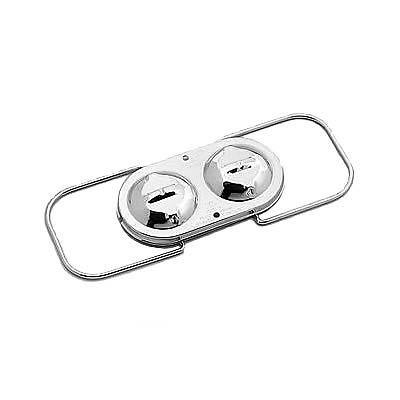 Mr. gasket master cylinder cover chrome steel gm 3" x 5.750" dual bail oval each