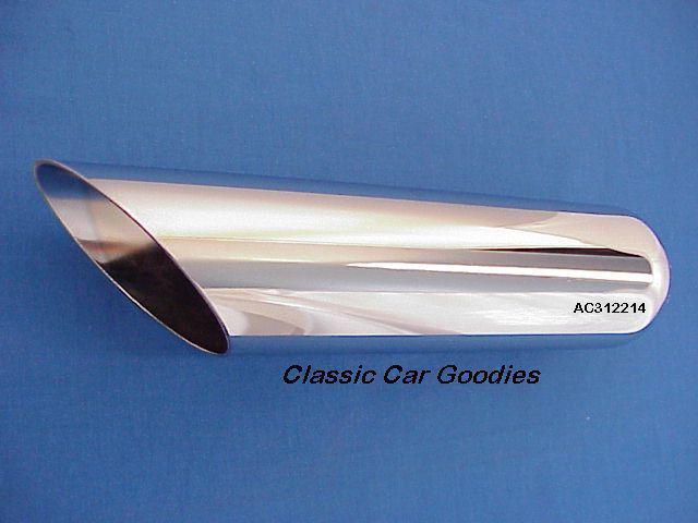 Exhaust tip chrome slash cut 2 1/4" x 12" mustang gt