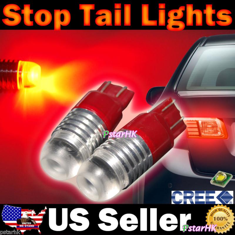 2pcs 7443 7440 t20 cree 5w super bright led tail brake stop lights red new #01