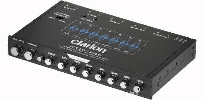 Clarion eqs-746 1/2 din 7 band rotary graphic sound equalizer crossover system