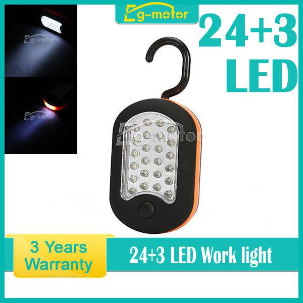 Hot orange 24+3led bivouac camping car waterproof light lamp portable flashlight