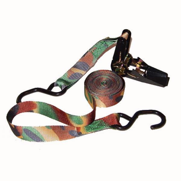 6 pc 15' camouflage ratchet tie down cargo strap tow towing ratcheting camo 