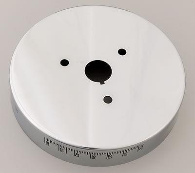 Proform harmonic balancer cover aluminum chrome 8" diameter degree markings sbc