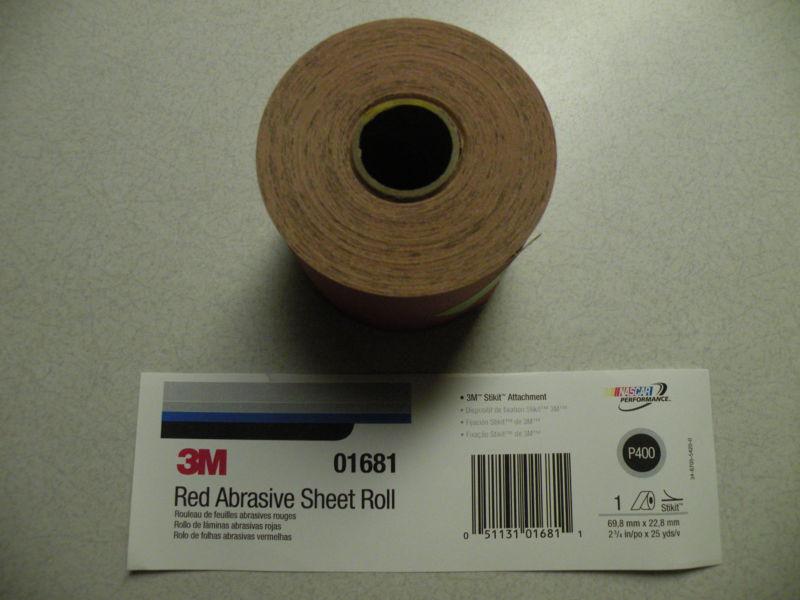 3m red abrasive sheet roll    (grade-p400)   1 roll,  stikit attachment