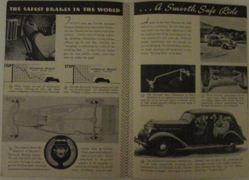 1936 chrysler six eight deluxe eight imperial airflow sales brochure original