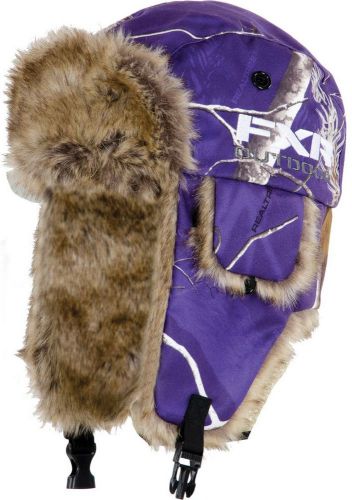 Fxr aviator fur lined hat  ap realtree purple woods camo