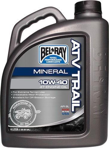 Bel-ray 4 liter atv trail mineral 4t engine oil 10w-40 99050-b4lw