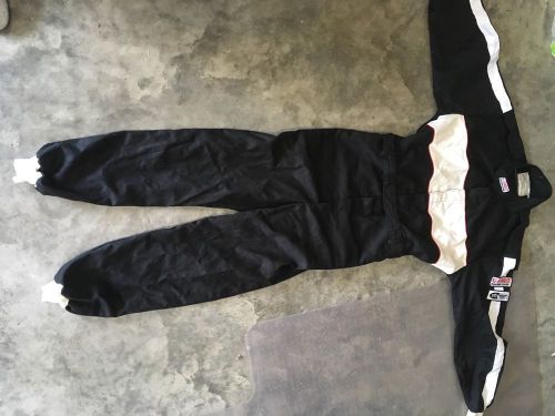 G force black racing suit one piece - size l - sfi 3-2a/1
