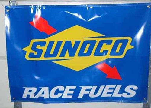Sunoco race fuels racing banner vinyl new 4 foot x 3 foot free decals nascar