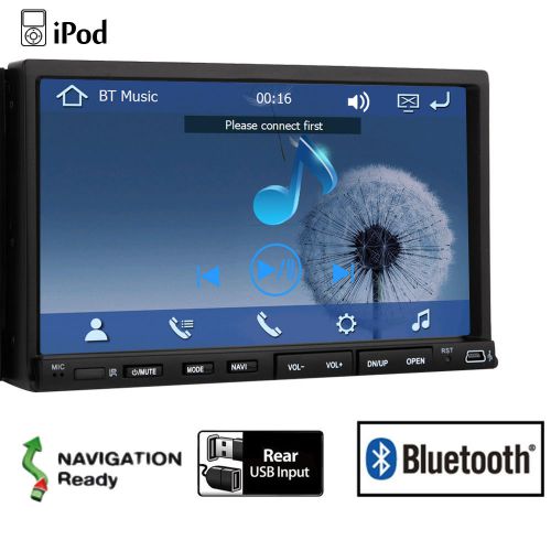 Subwoofer touch screen gps rds mp3 stereo double 2 din car dvd player receiver