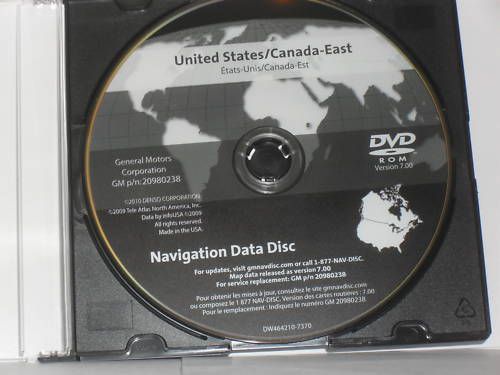 Navigation disc 20980238 corvette sts  united states/canada -east  05-2011  7.0