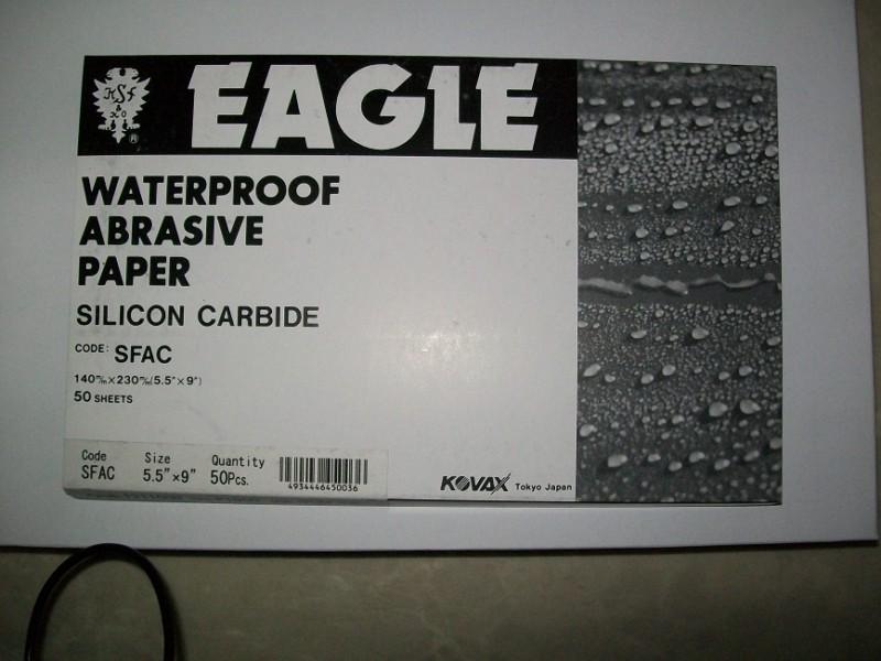 Eagle waterproof abrasive sanding paper, super fine, sfac,grit 2000  available 2