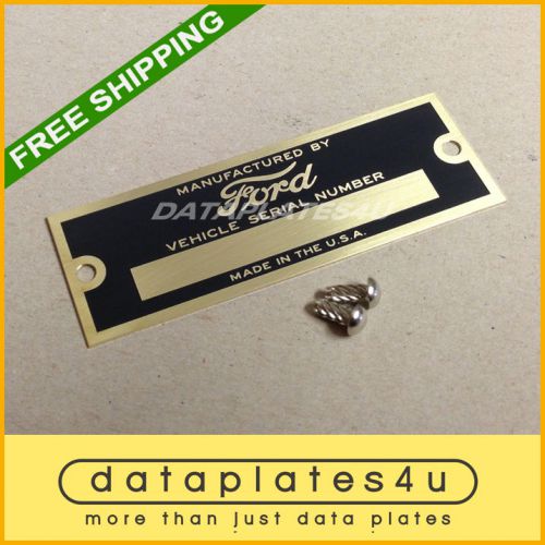Ford -brass- data plate serial number tag hot rod street rat rod motor company