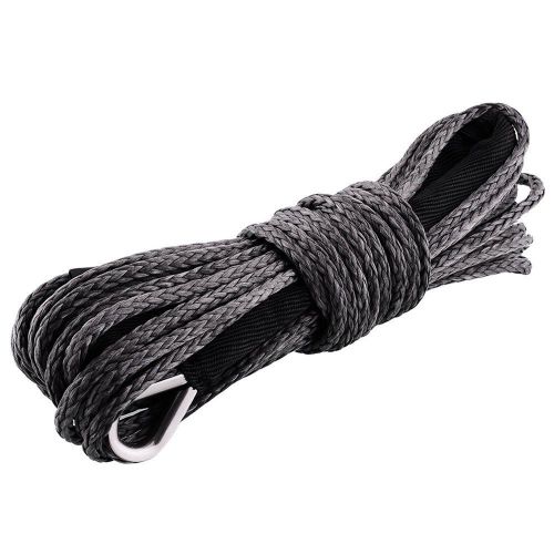 50&#039;x 1/4&#034; strong durable synthetic winch rope line cable 6400+ lbs car suv black