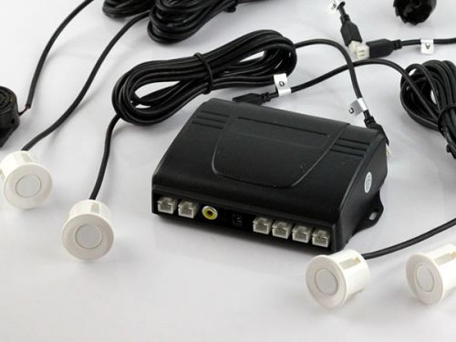 Car parking radar sensor system for car monitor dash dvd - voice warning white