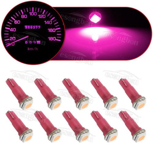 10 x t5 pink 58 70 74 dashboard panel gauge 5050 smd led wedge lamp bulb light