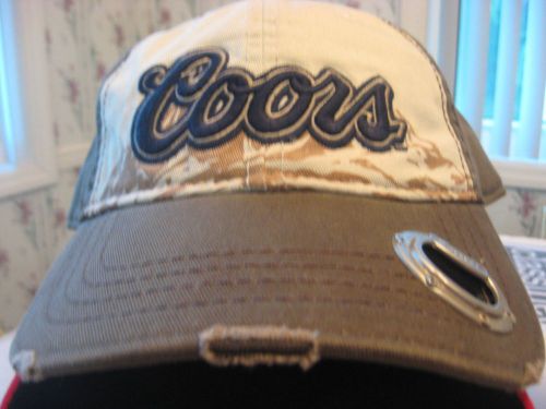 New coors beer hat with opener on brim