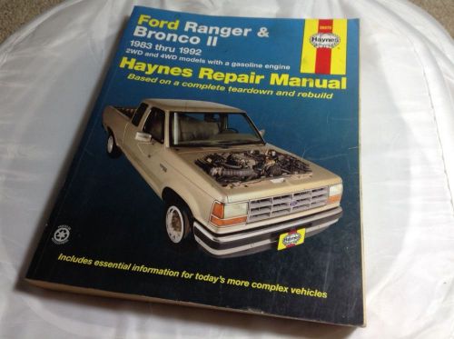 Ford ranger &amp; bronco ii 1983 thru 1992 haynes repair manual #36070