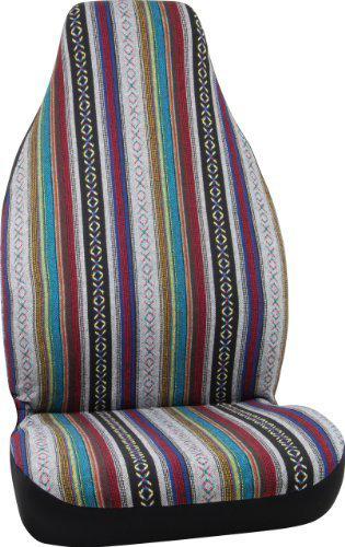 Universal bucket seat cover soft poncho weave baja blanket  design 